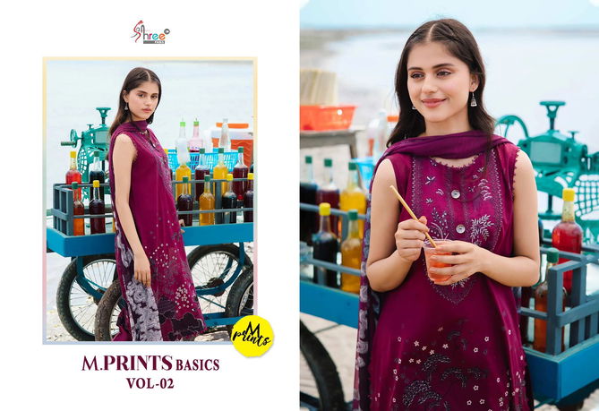 M Prints Basics Vol 2 By Shree Cotton Embroidery Pakistani Suits Wholesale Price In Surat